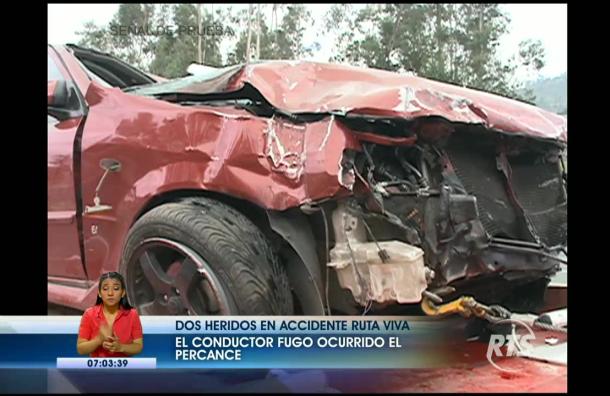 Dos heridos y un vehículo volcado luego de un accidente en la ruta Viva